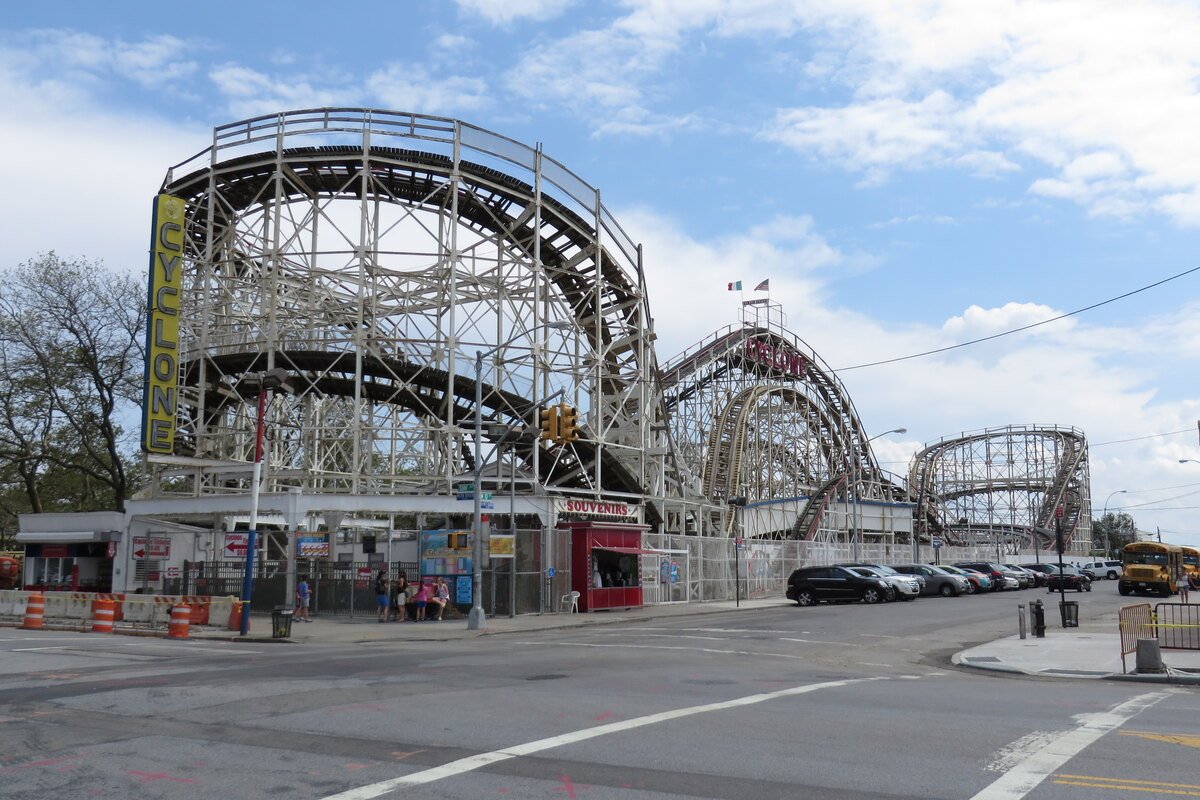 The Cyclone roller coaster at Coney Island, Brooklyn